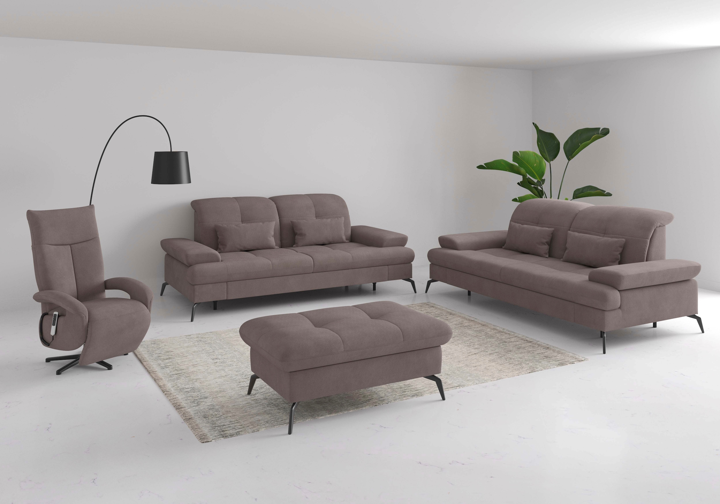 sit&more 2,5-Sitzer »Amica, inkl. Sitztiefenverstellung und Armteilverstellung«, wahlweise mit Kopfteilverstellung und Bettfunktion