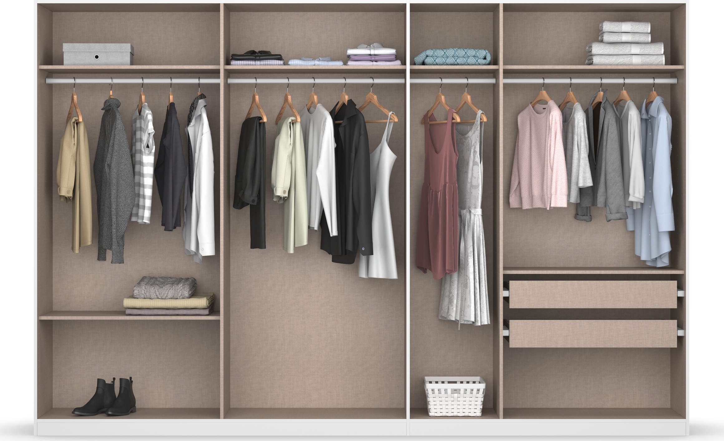 rauch Drehtürenschrank »Kleiderschrank Schrank Garderobe KOLUNA mit Glastüren und Spiegel«, inkl. 2 Innenschubladen sowie extra Einlegeböden MADE IN GERMANY