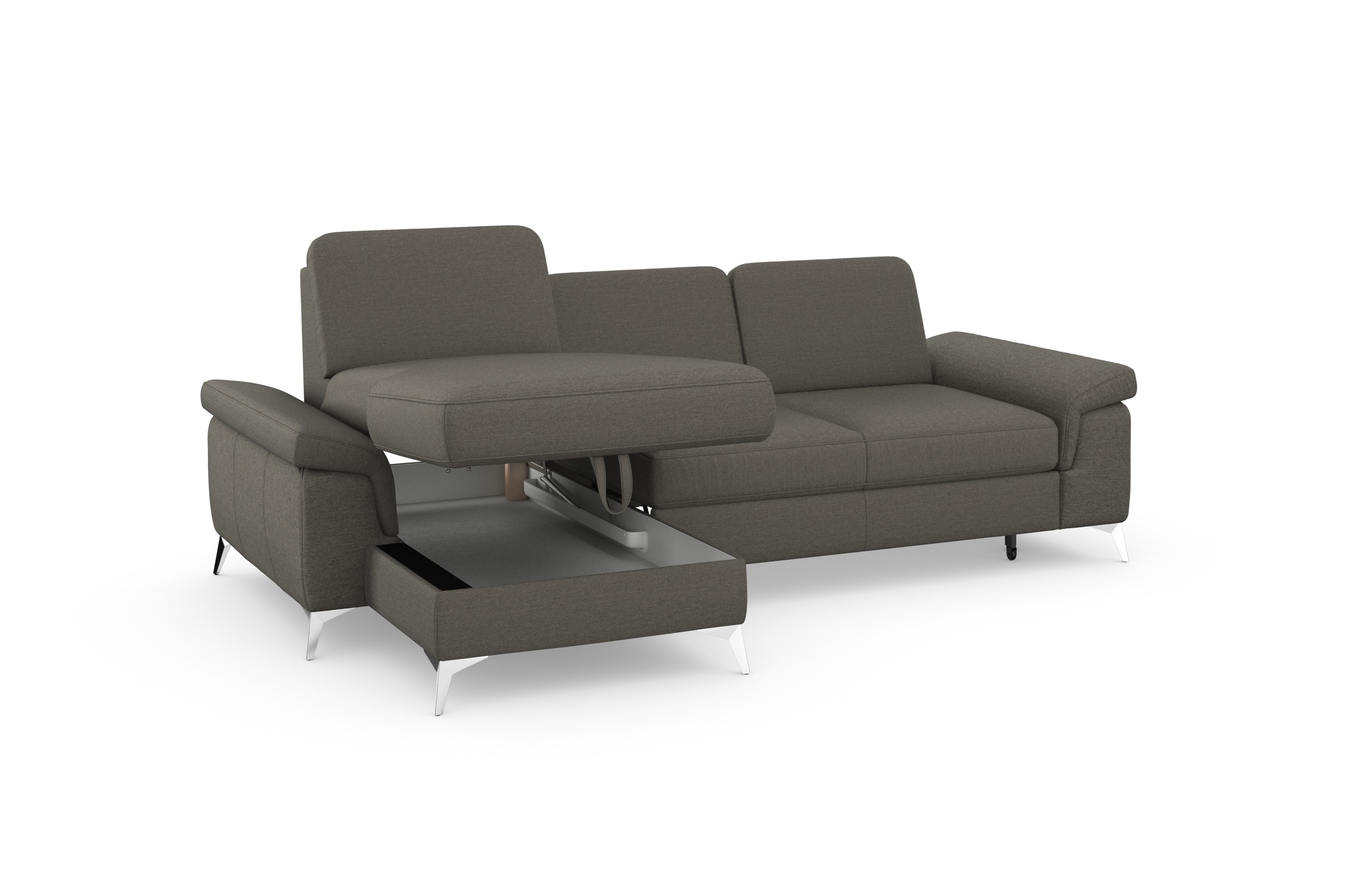 sit&more Ecksofa »Padua L-Form«, inklusive Sitztiefenverstellung, Armteilfunktion und Federkern