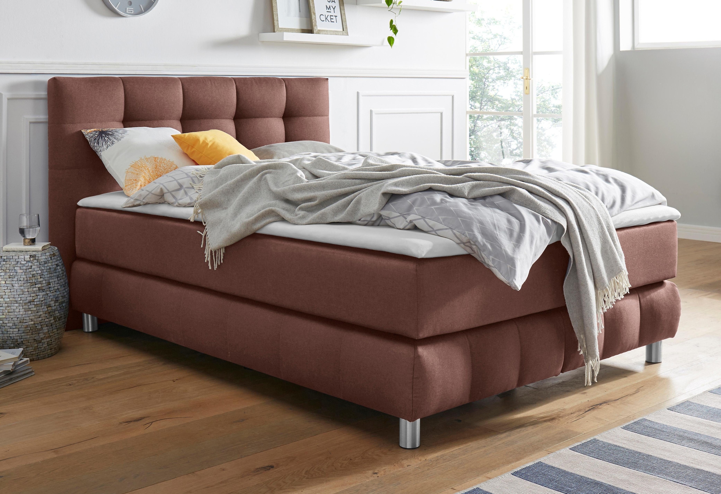 andas Boxspringbett "Salo XXL", in Samtoptik oder Struktur, 6 Breiten in Üb günstig online kaufen