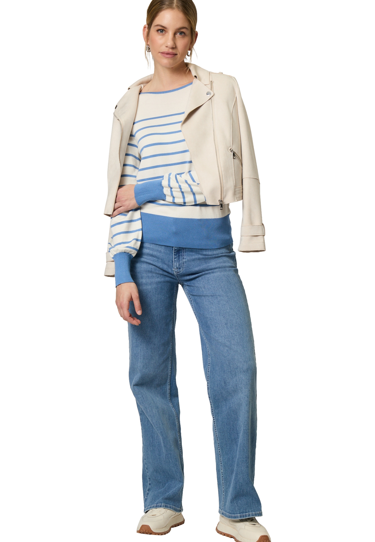 Zero Strickpullover »zero Pullover mit Streifen«, (1 tlg.), Plain/ohne Details