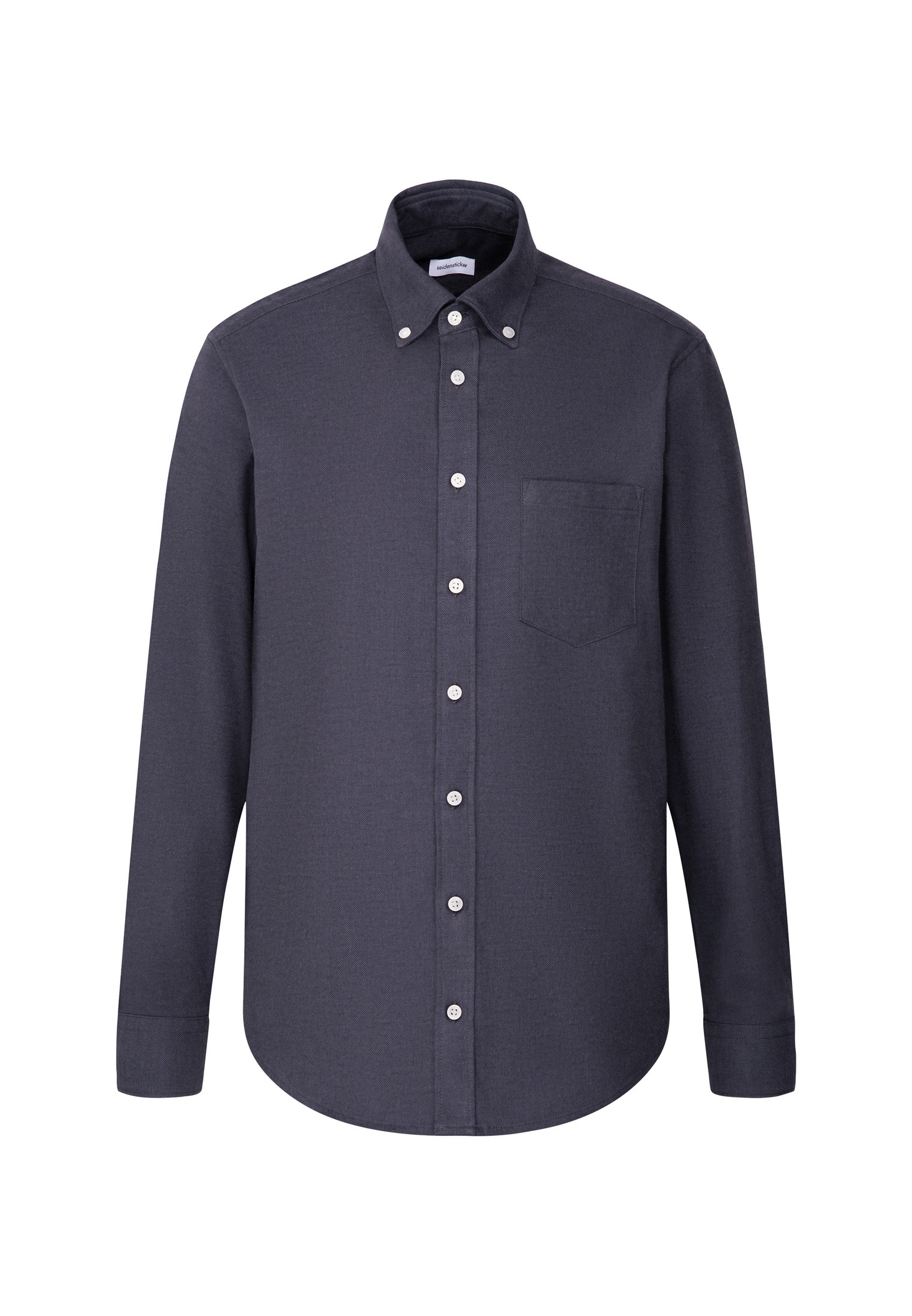 seidensticker Flanellhemd, Regular 1/1 Button-Down-Kragen Uni
