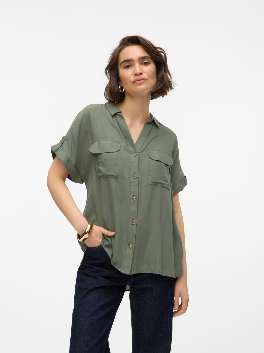 Vero Moda Kurzarmbluse "VMBUMPY S/S SHIRT WVN GA NOOS" günstig online kaufen