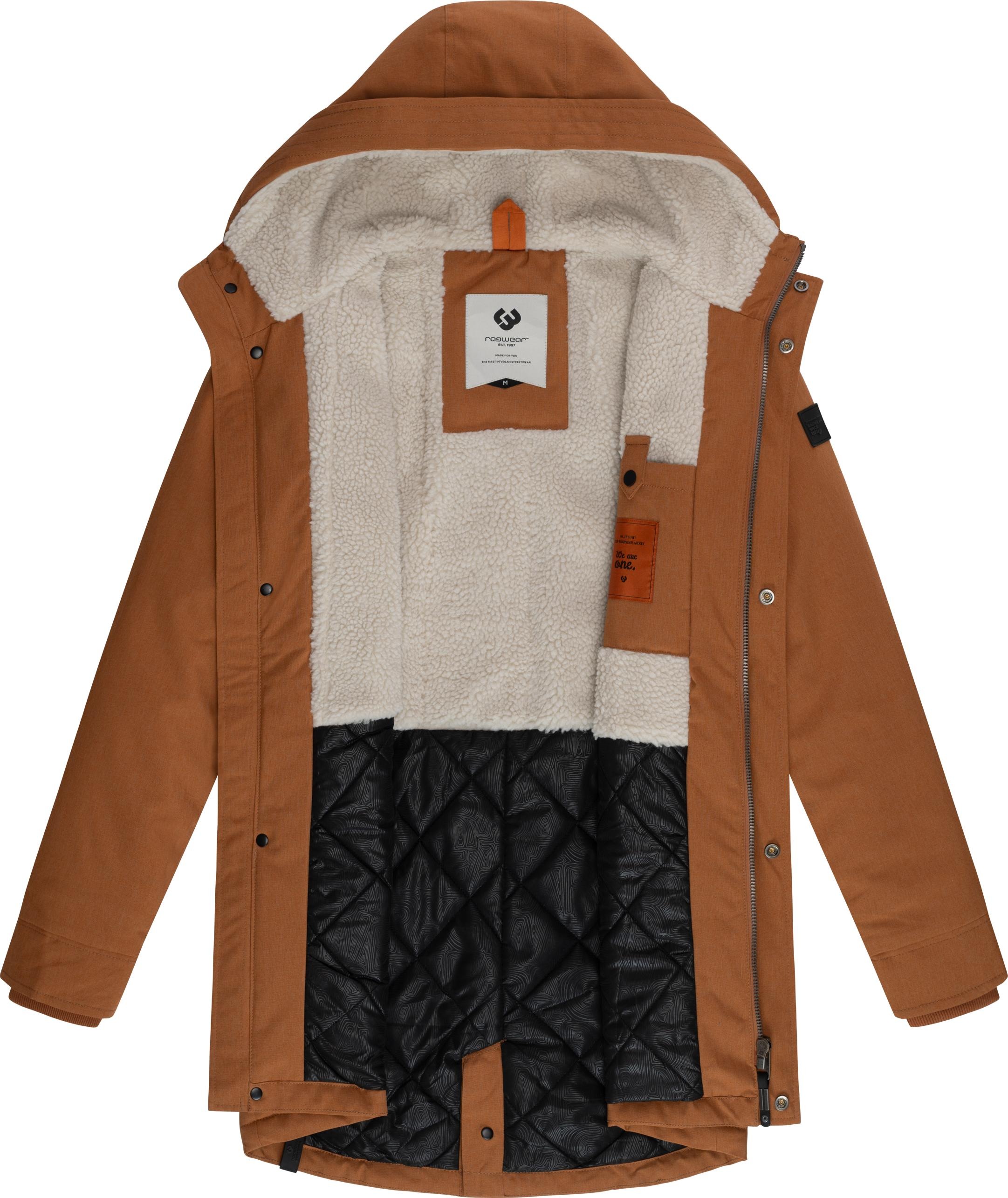 Ragwear Kurzmantel »Mr Smithem YOUMODO«, wasserdichte lange Herren Winterjacke mit Kapuze