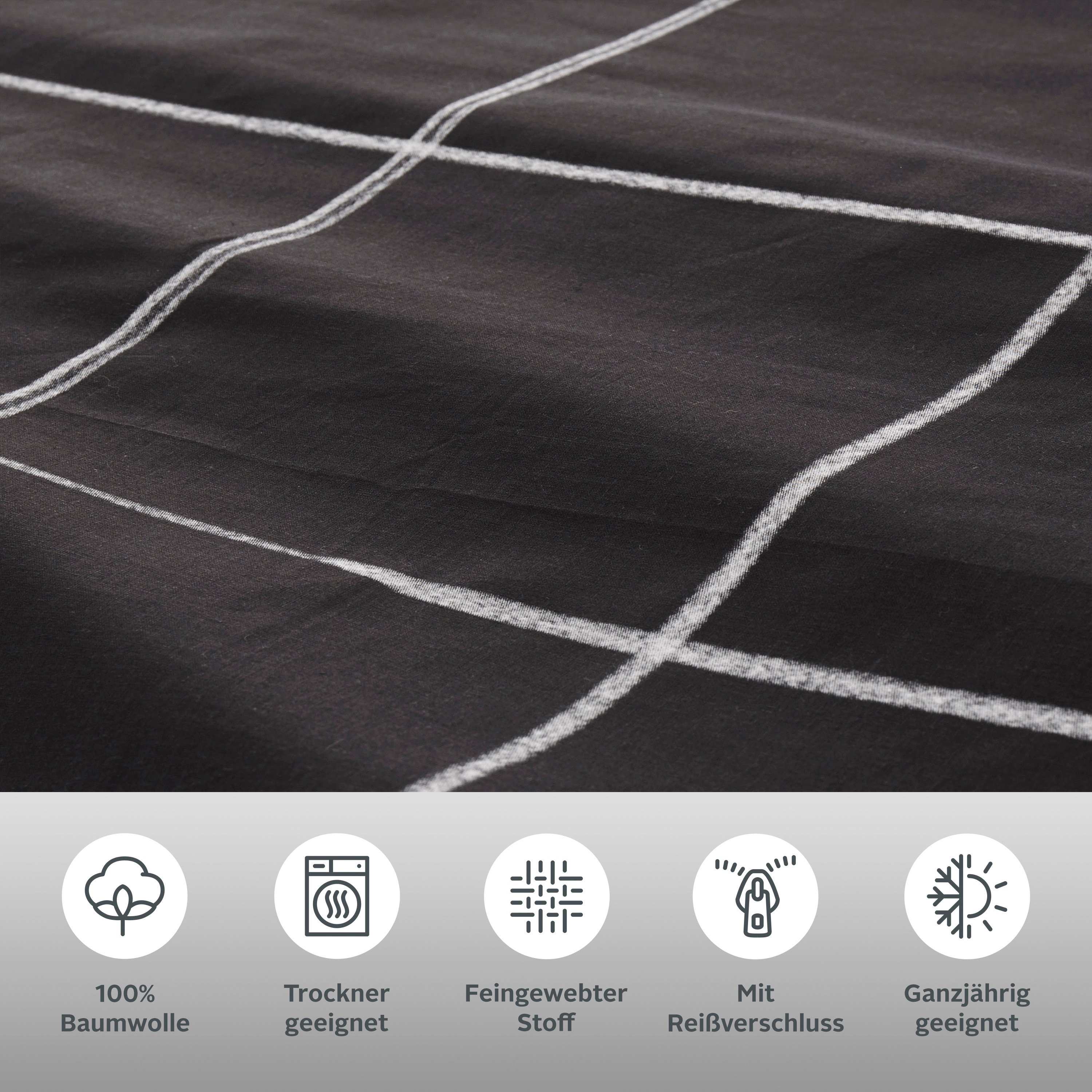 Thumbnail - OTTO home Bettwäsche "Nature" 2 Stk. Bettwäsche in unregelmäßigem Karo-Muster