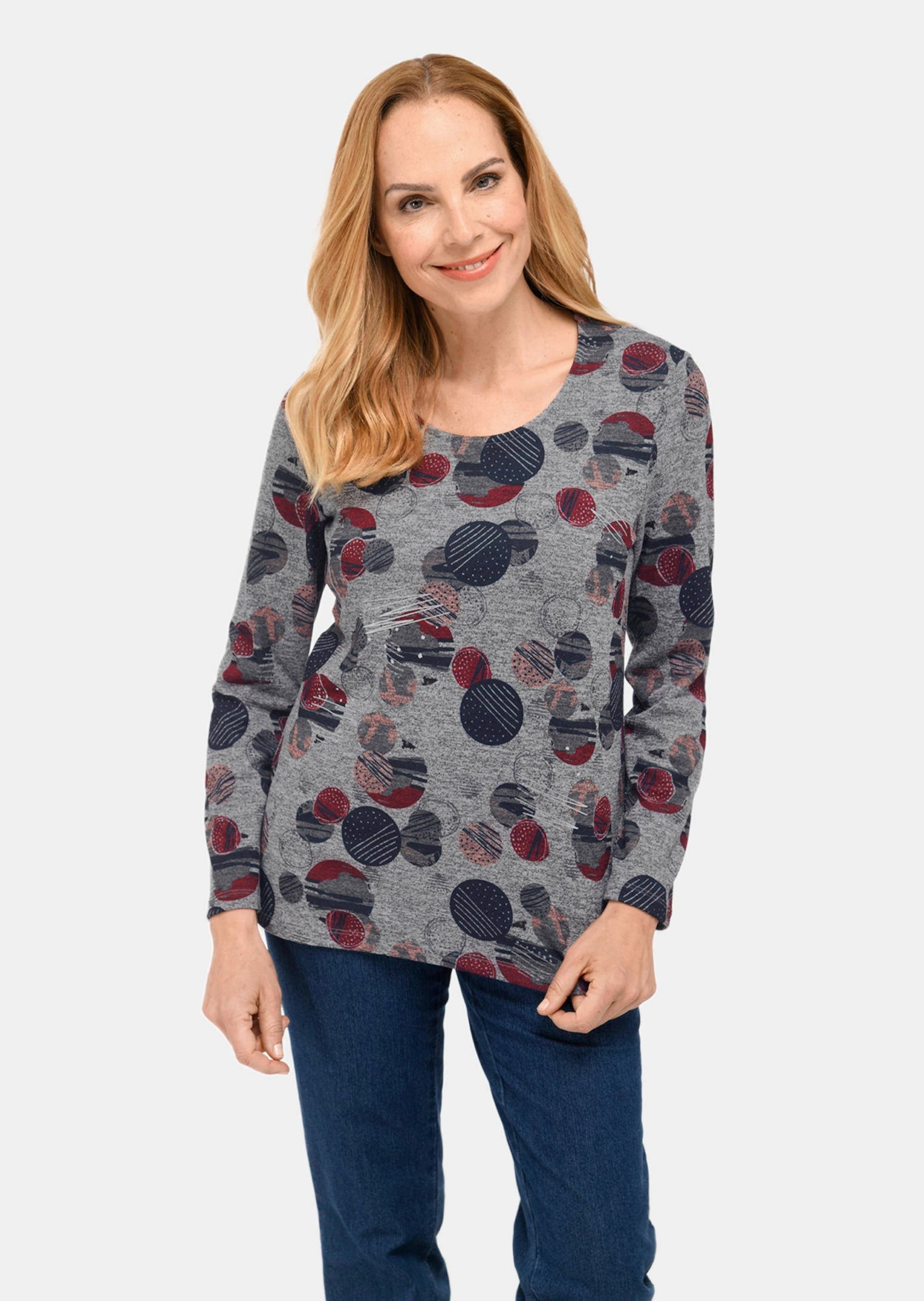 GOLDNER Print-Shirt »Druckstrickshirt Außergewöhnliches Druckstrickshirt«