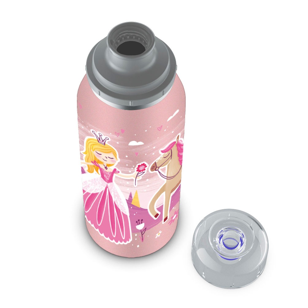 Alfi Isolierflasche »KIDS ISO BOTTLE, Edelstahlkörper, spülmaschinenfest«, (1 tlg.), 12h heiß & 24h kalt, Trinköffnung mit konsistentem Trinkfluss