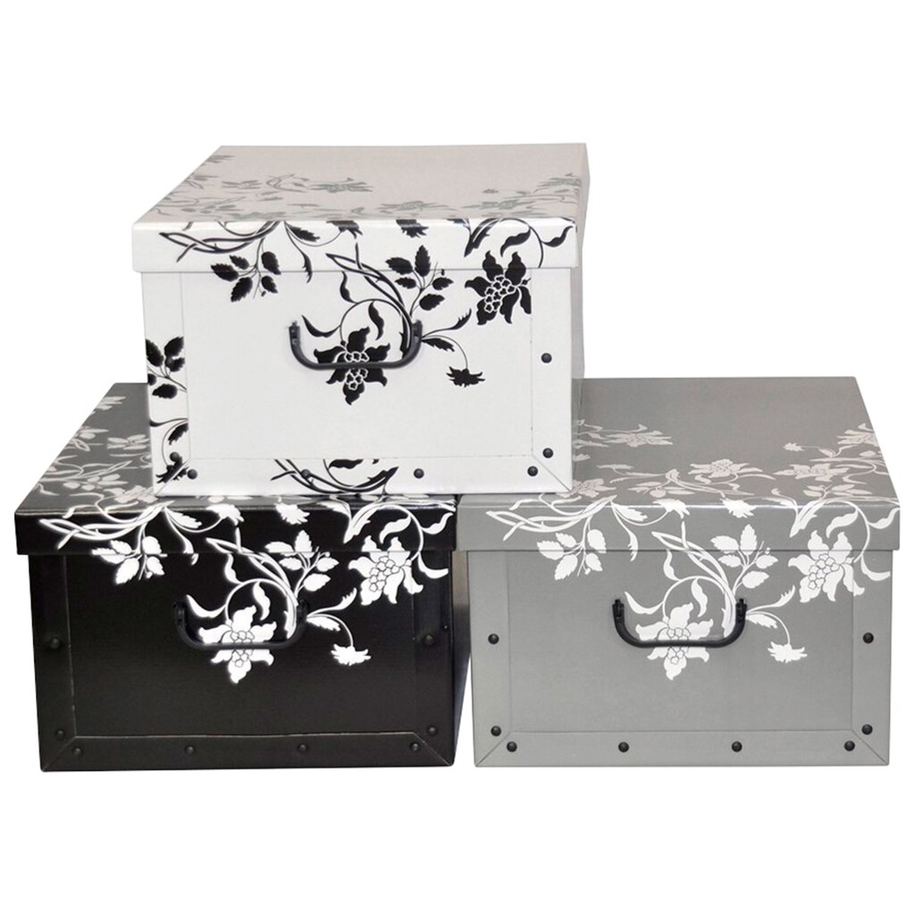 Kreher Aufbewahrungsbox »Barock Blumen«, (Set, 3 St.)