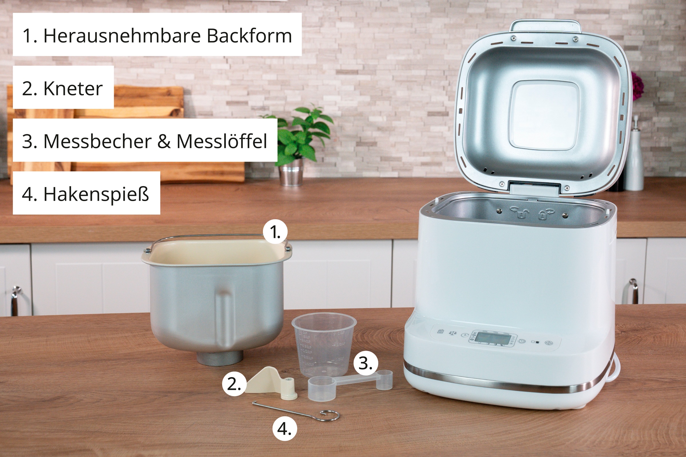 UNOLD Brotbackautomat "Backmeister Bernd", weiß, B:31,4cm H:28cm T:26cm, Brotbackautomaten 2