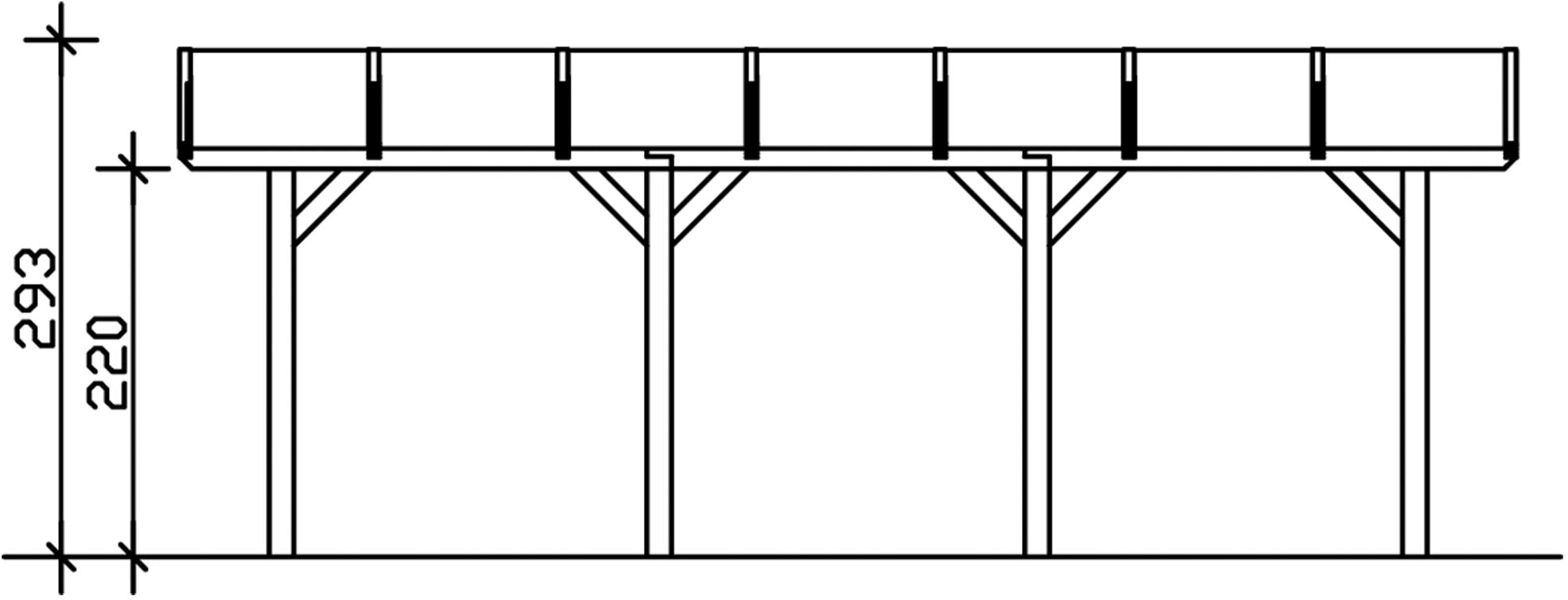 Skanholz Einzelcarport »Franken«, Holz, 300 cm, Anthrazit