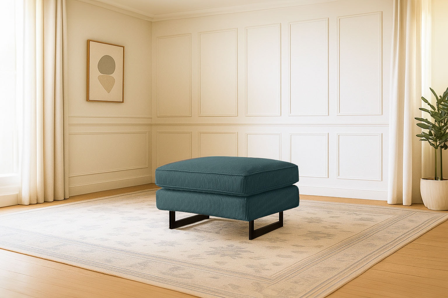Places of Style Hocker "Pinto", mit Keder, Metallfüßen und auch in Cord Bez günstig online kaufen