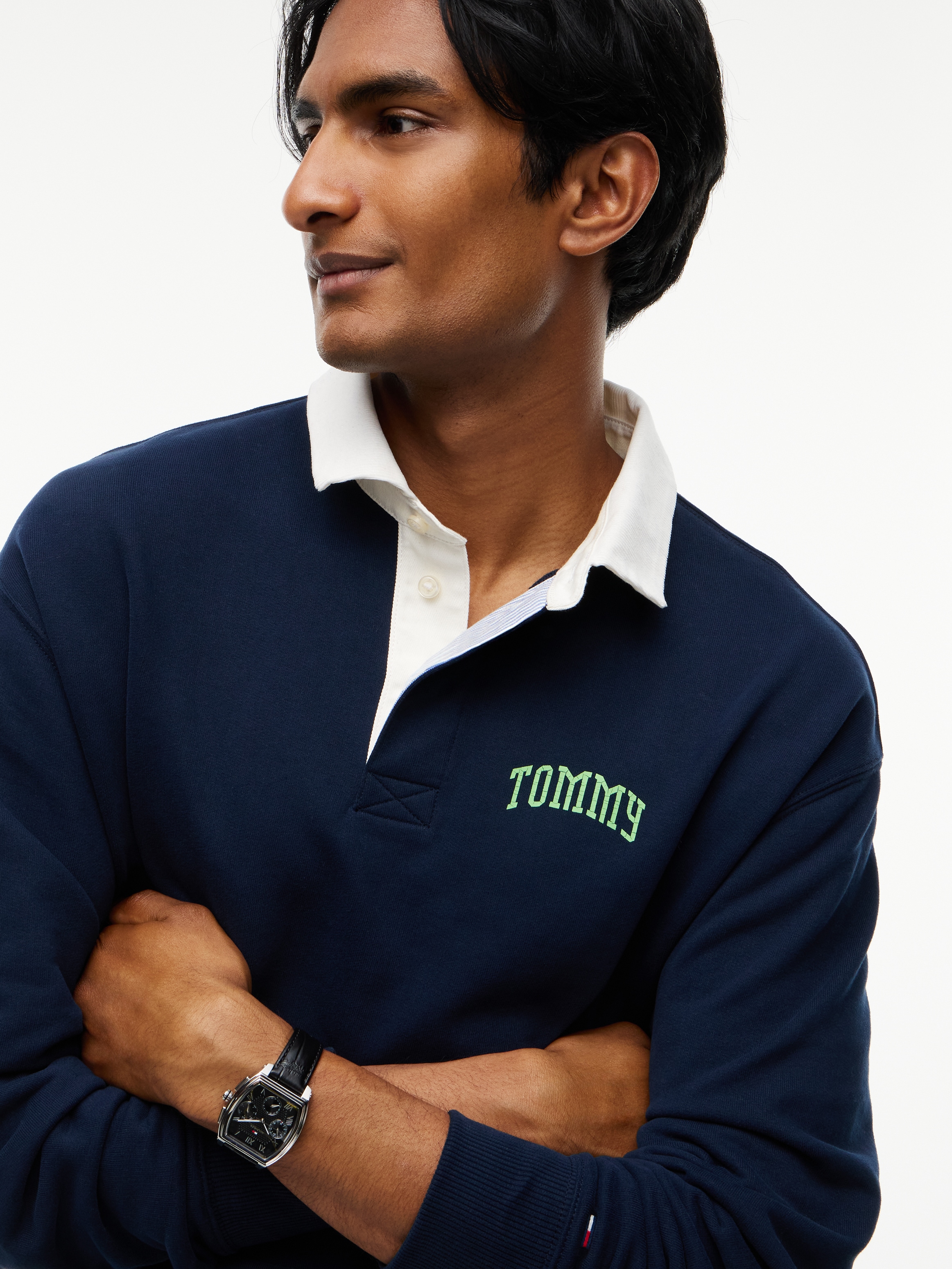 Tommy Jeans Sweatshirt »TJM RLX TOMMY RUGBY EXT«, aus Baumwoll-Terry, Polokragen, Relaxed Fit
