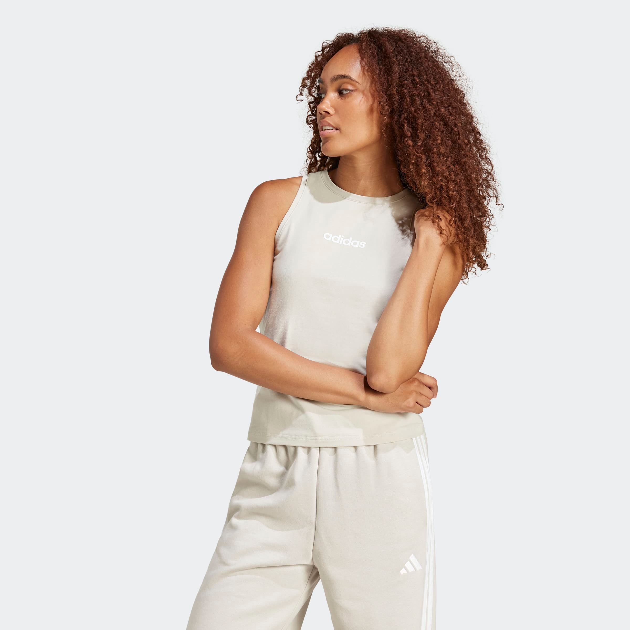 adidas Sportswear Tanktop "ESSENTIALS LINEAR SLIM COTTON" günstig online kaufen