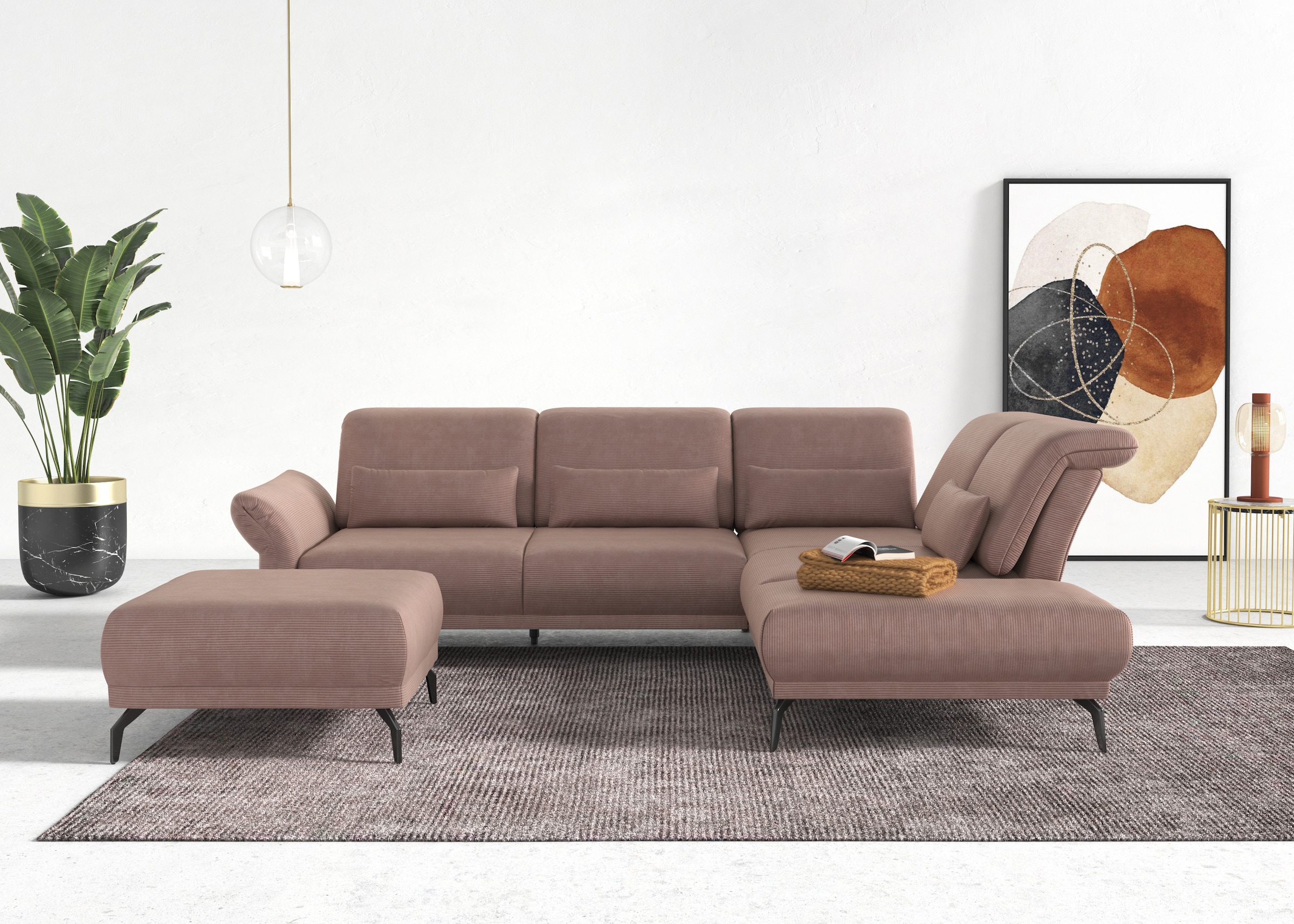 INOSIGN Ecksofa "Coco L-Form", Sitztiefen-, Arm- und Kopfteilverstellung, C günstig online kaufen