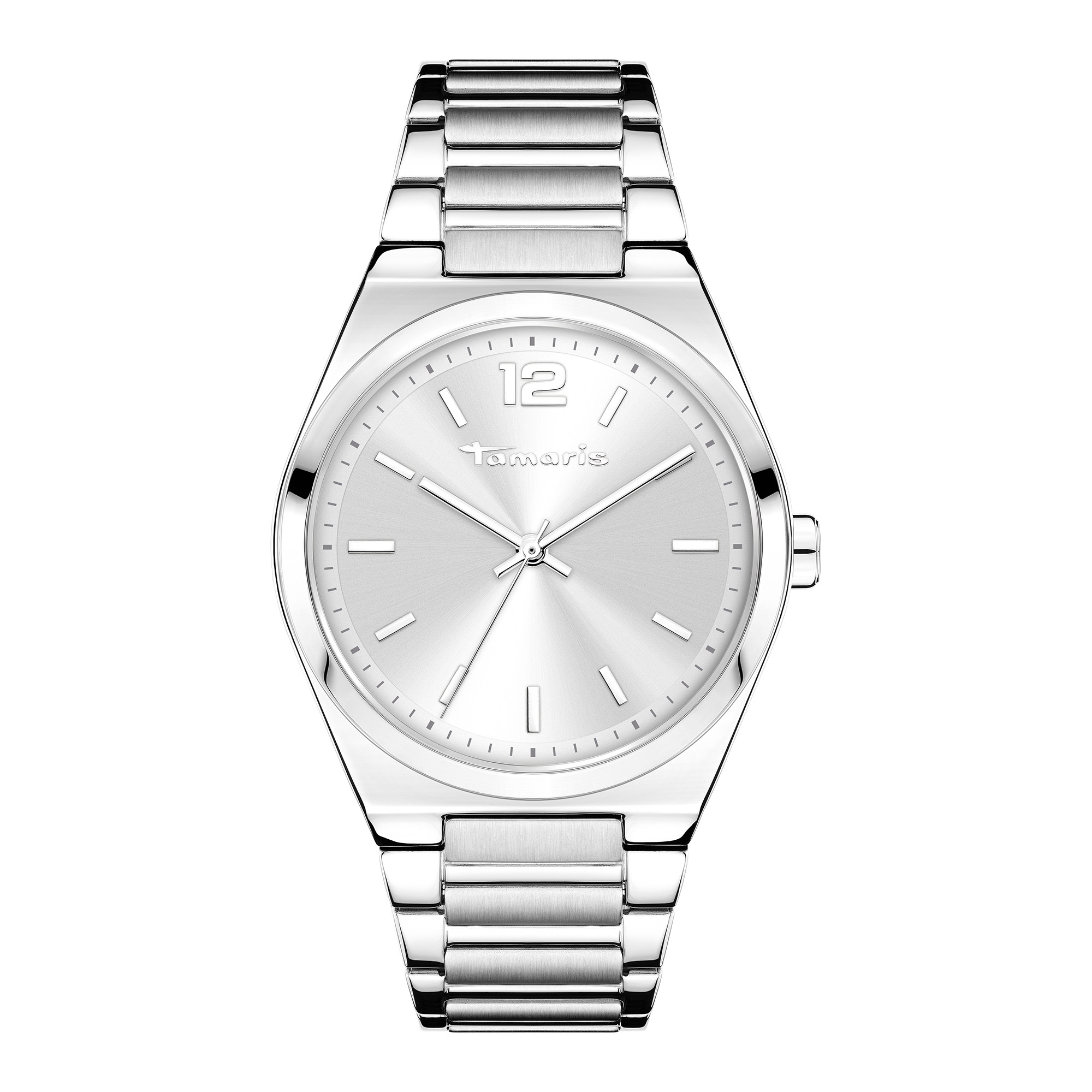 Tamaris Quarzuhr »The Round Basic Essential« Armbanduhr, Damenuhr, Edelstahlarmband, analog