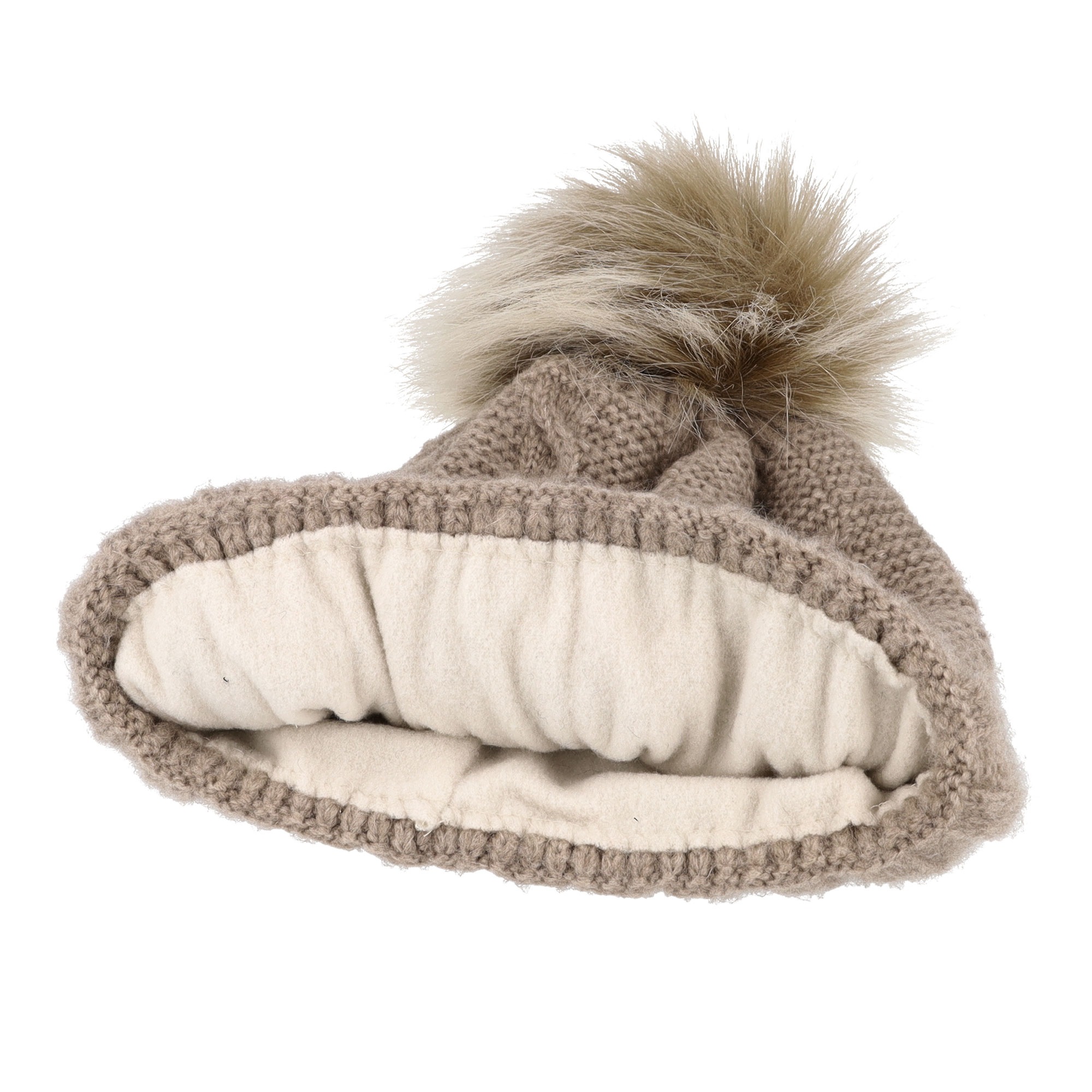 Thumbnail - MAXIMO Strickmütze angenehmer Materialmix, gefüttert, Bommel, breiter Umschlag