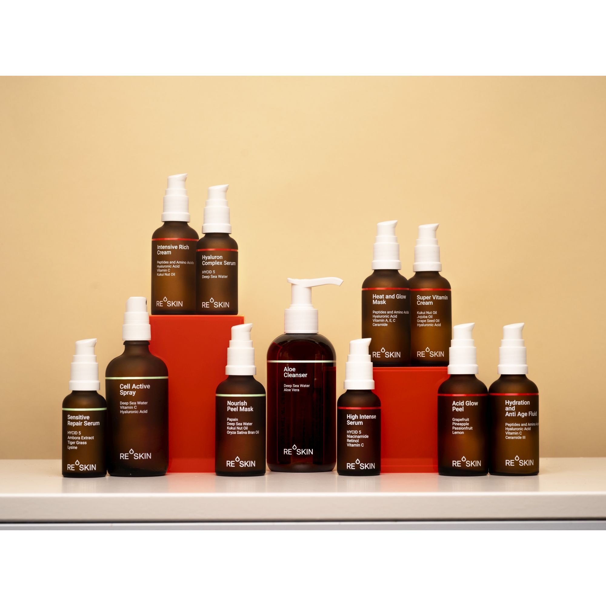 Re-Skin Gesichtslotion »Set: Glow at Home Set: Acid Glow Peel & Heat and Glow Mask«, (2 tlg.)