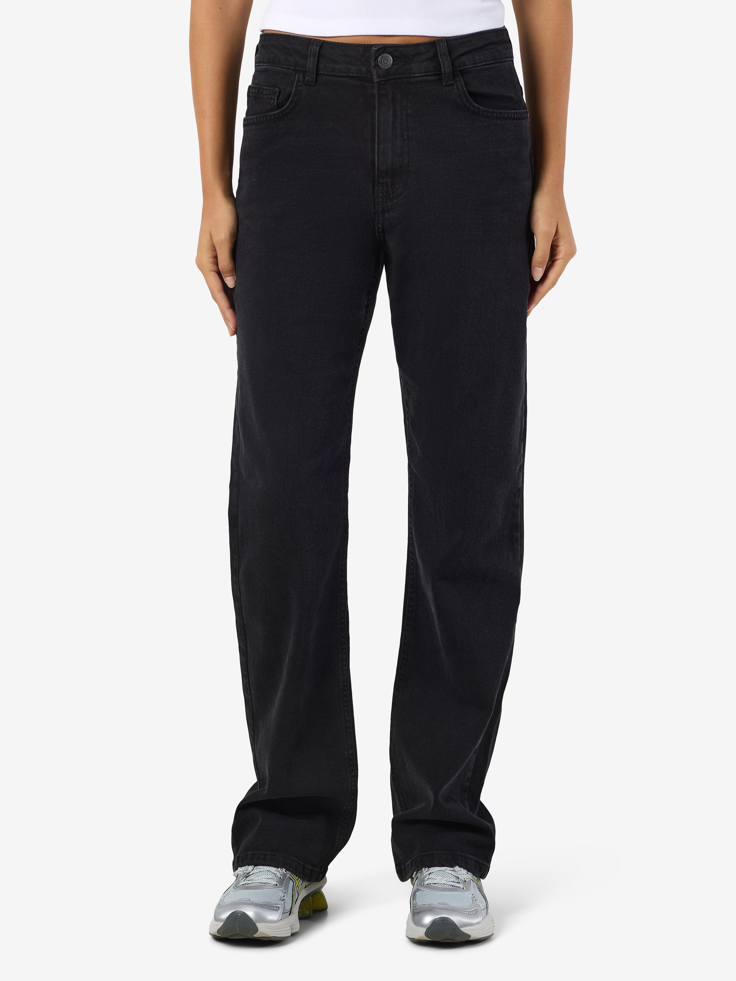 Noisy may High-waist-Jeans "NMMONICA HW STRAIGHT JEAN BLACK NOOS" günstig online kaufen