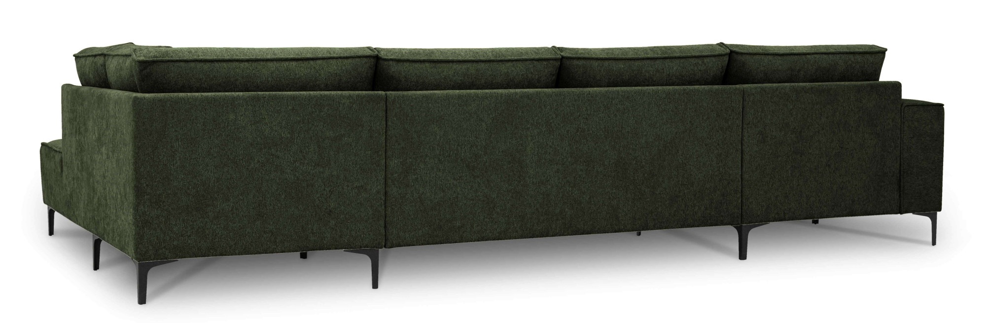 Places of Style Wohnlandschaft »XXL Sofa Oland, Struktur, Flachgewebe, Luxus-Microfaser, Boucle«, U-Form, 345 cm, Wellenunterfederung, Skandi-Design, Metallfüße