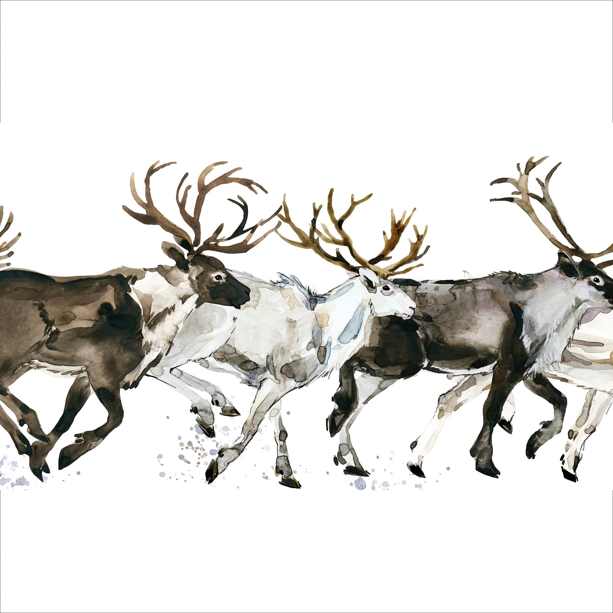 queence Dekokissen »Enzo«, Kissenhülle,Hirsche,Elche,Weißer Hintergrund,Weihnachten,Festlich