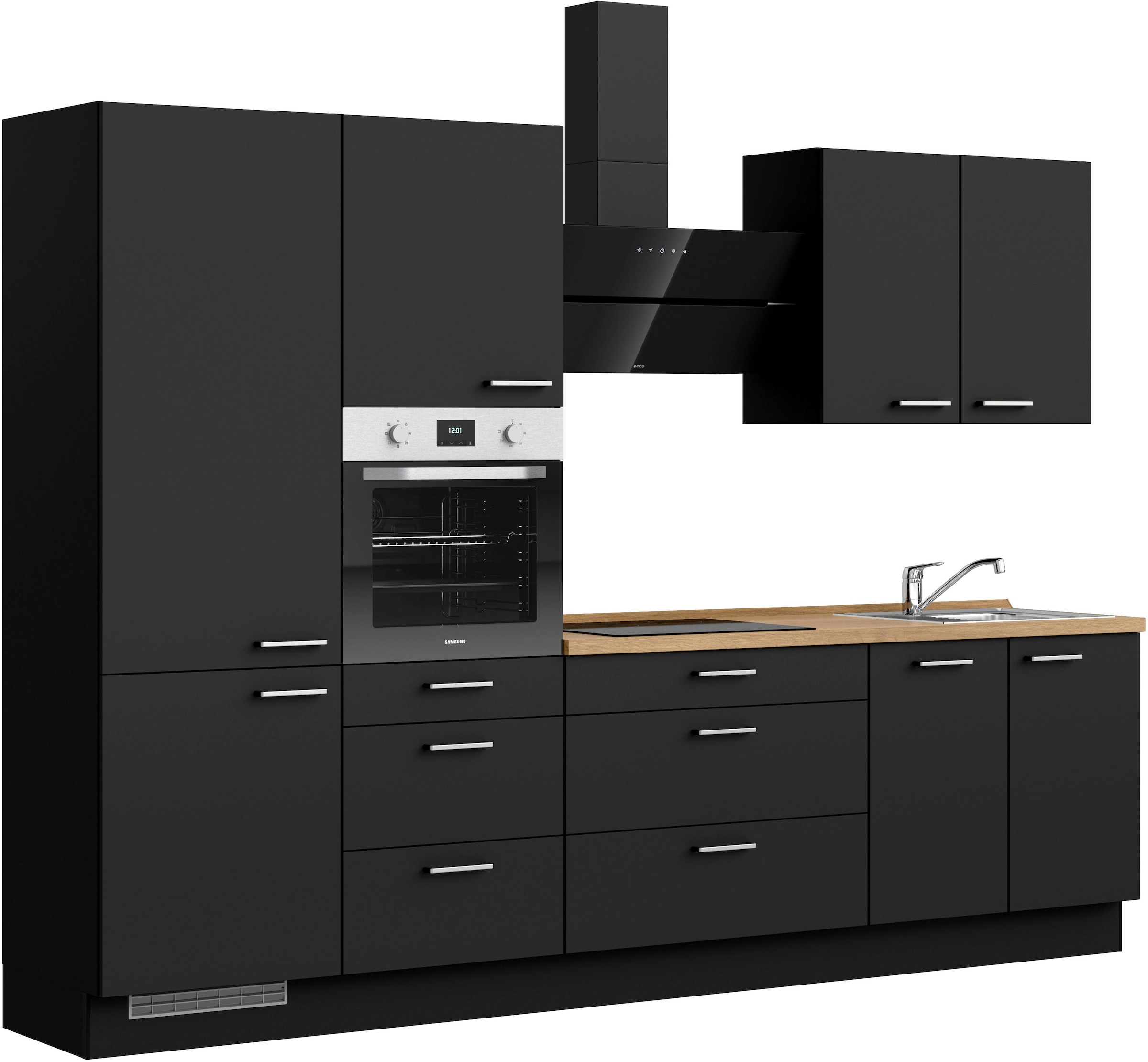 nobilia® Küchenzeile »"Touch II"«, vormontiert, Ausrichtung wählbar, Breite 300 cm, wahlw. mit E-Geräten