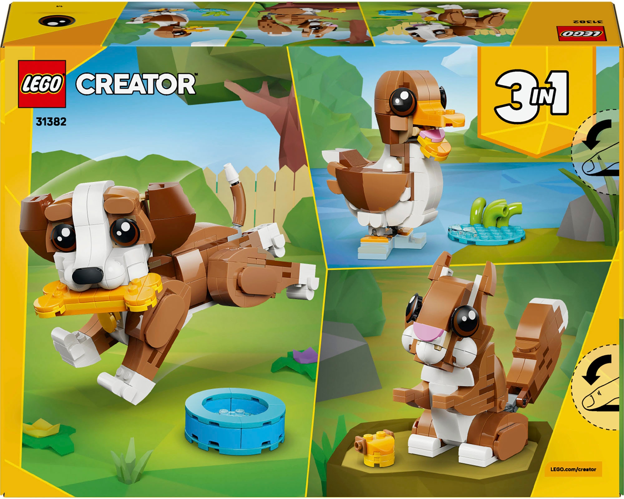 LEGO® Konstruktionsspielsteine »Niedliche Tiere: Verspielter Welpe (31382), LEGO Creator« Made in Europe