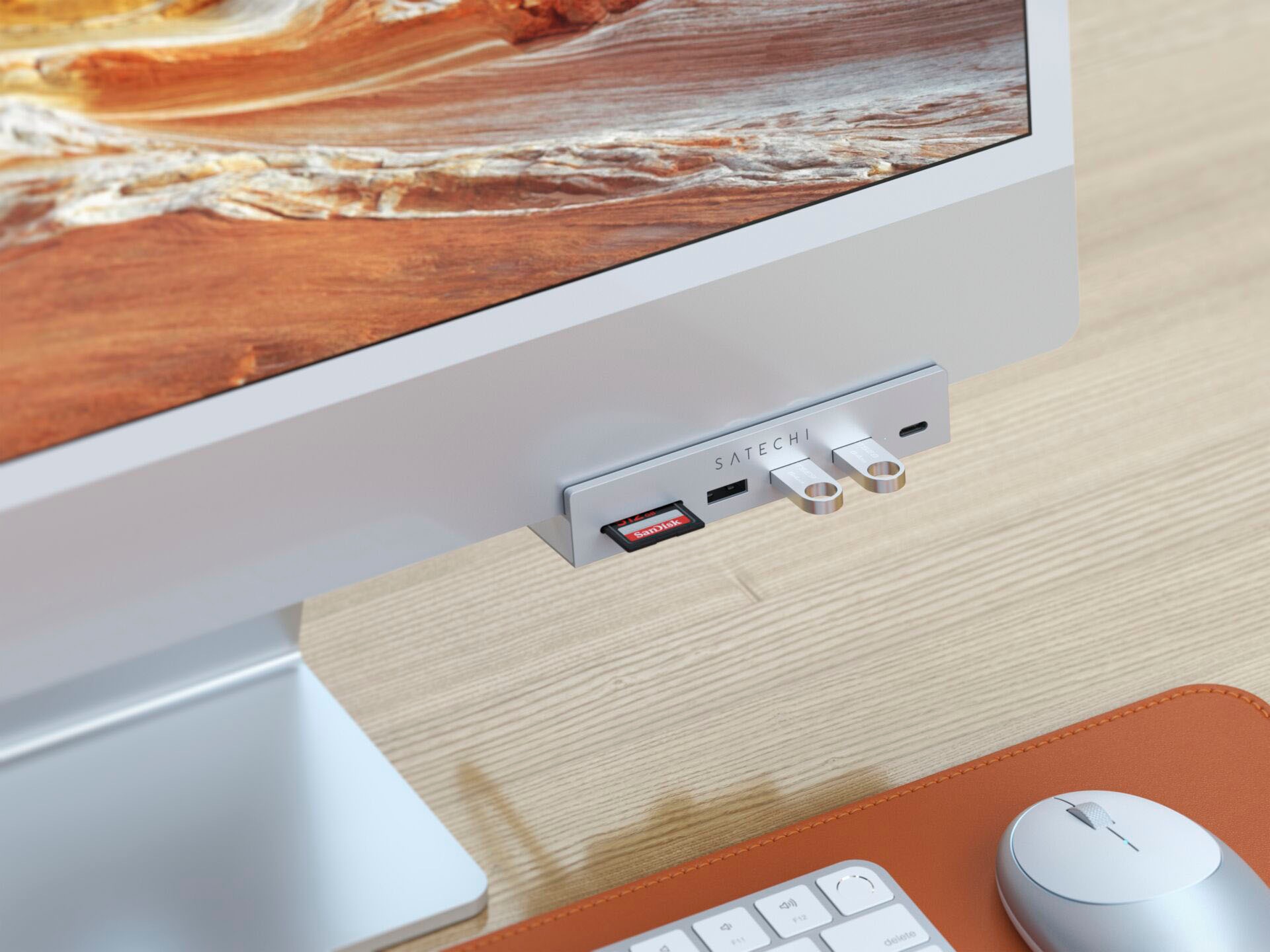 Satechi USB-Adapter »USB-C Clamp Hub for 24" iMac«, USB 3.0 Typ A zu USB-C