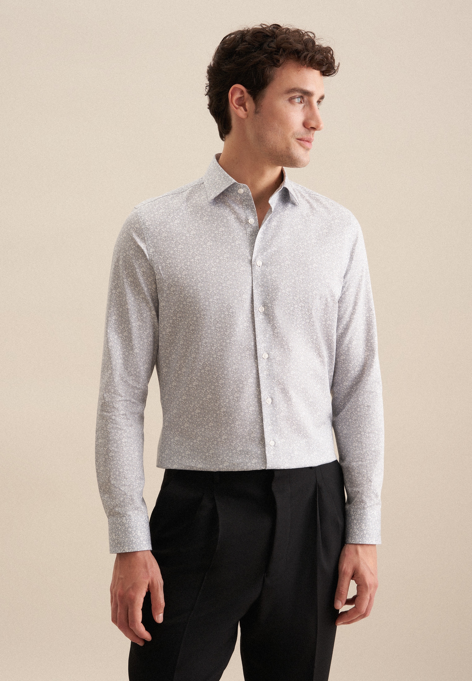 seidensticker Businesshemd "Shaped" Shaped 1/1 Kentkragen Druck günstig online kaufen