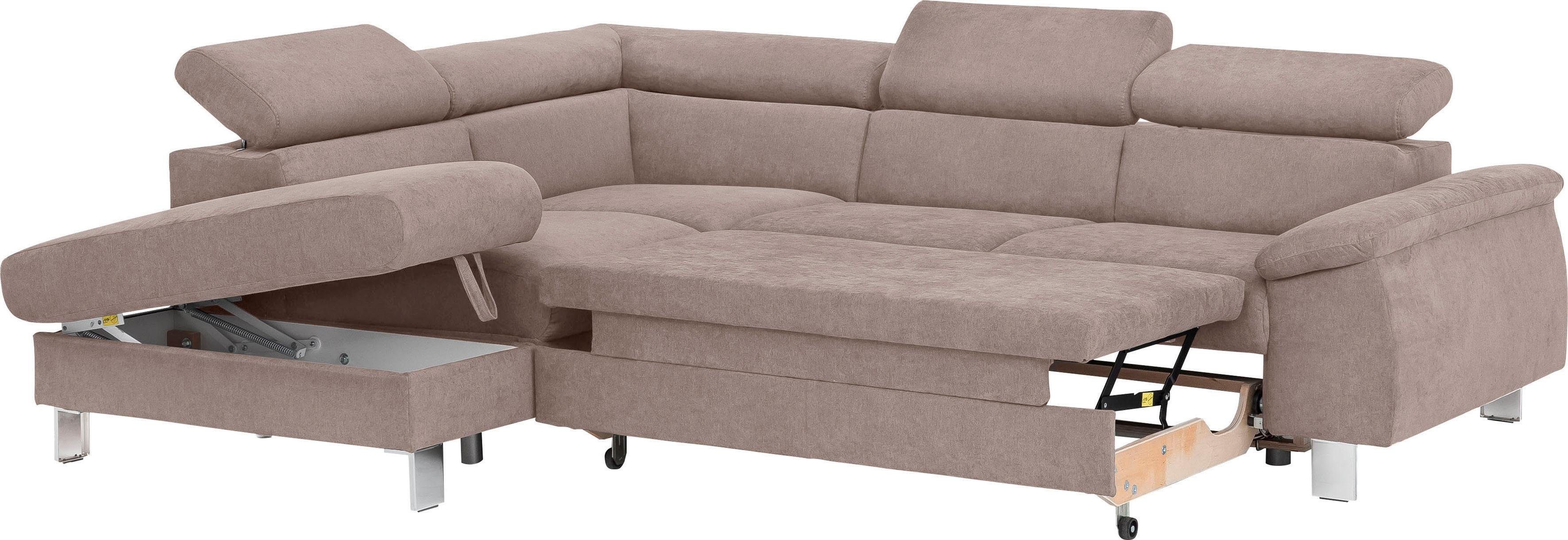 Thumbnail - COTTA Ecksofa "Komaris L-Form mit Kopfteilverstellung", wahlweise mit Bettfunktion, Bettkasten & Beleuchtung