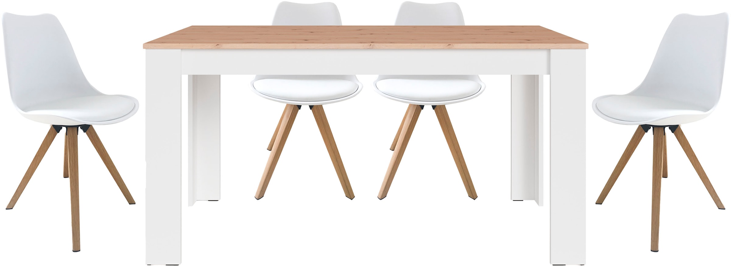 byLIVING Essgruppe "Kira" Set, 5 Stk. tlg. modernes Set mit 4 Stühlen in me günstig online kaufen
