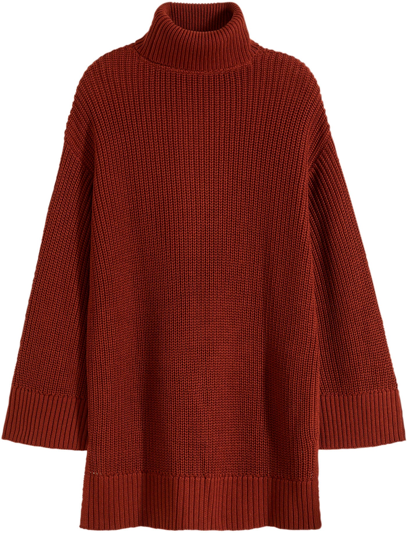 bonprix Rollkragenpullover »Oversize-Rollkragenpullover aus Baumwoll-Mix« aus Baumwoll-Mix, mit Rollkragen, mit Seitenschlitzen