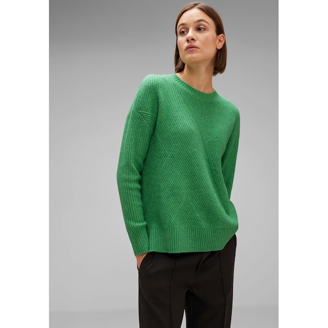 STREET ONE Strickpullover, in Unifarbe online bestellen | BAUR