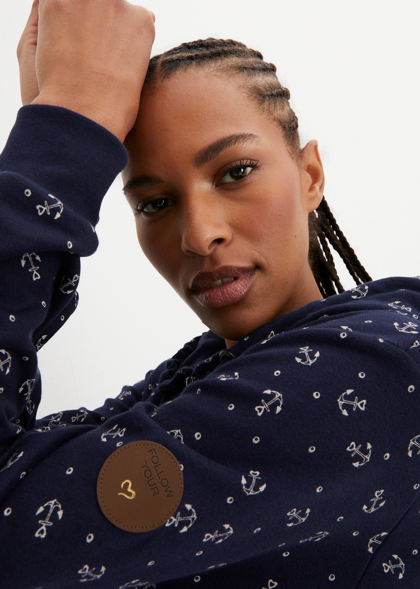 bonprix Hoodie "Kapuzensweatshirt mit Reißverschluss aus reiner Baumwolle", günstig online kaufen