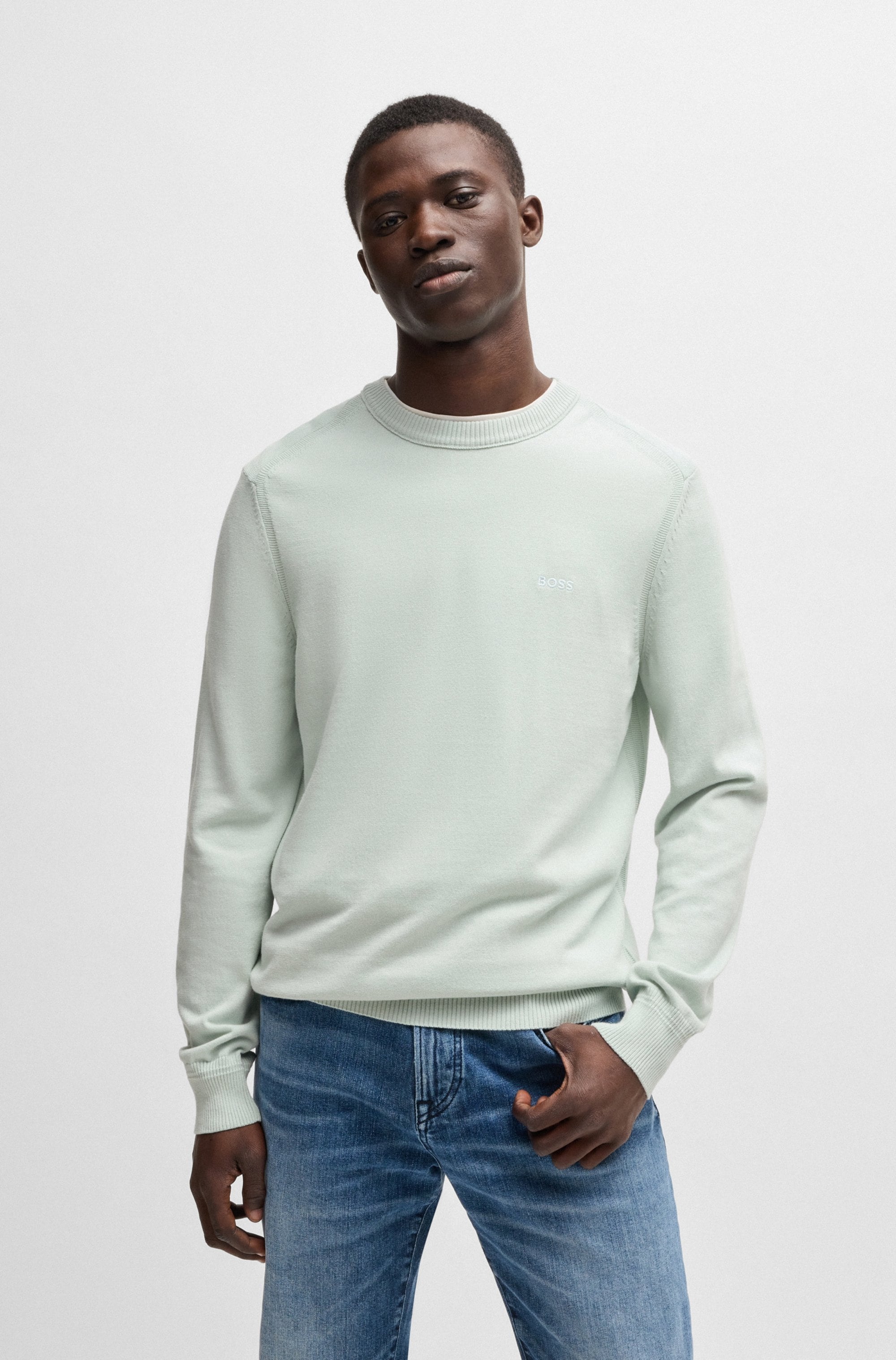 BOSS ORANGE Strickpullover "Asac V", mit Logostickerei auf der Brust günstig online kaufen