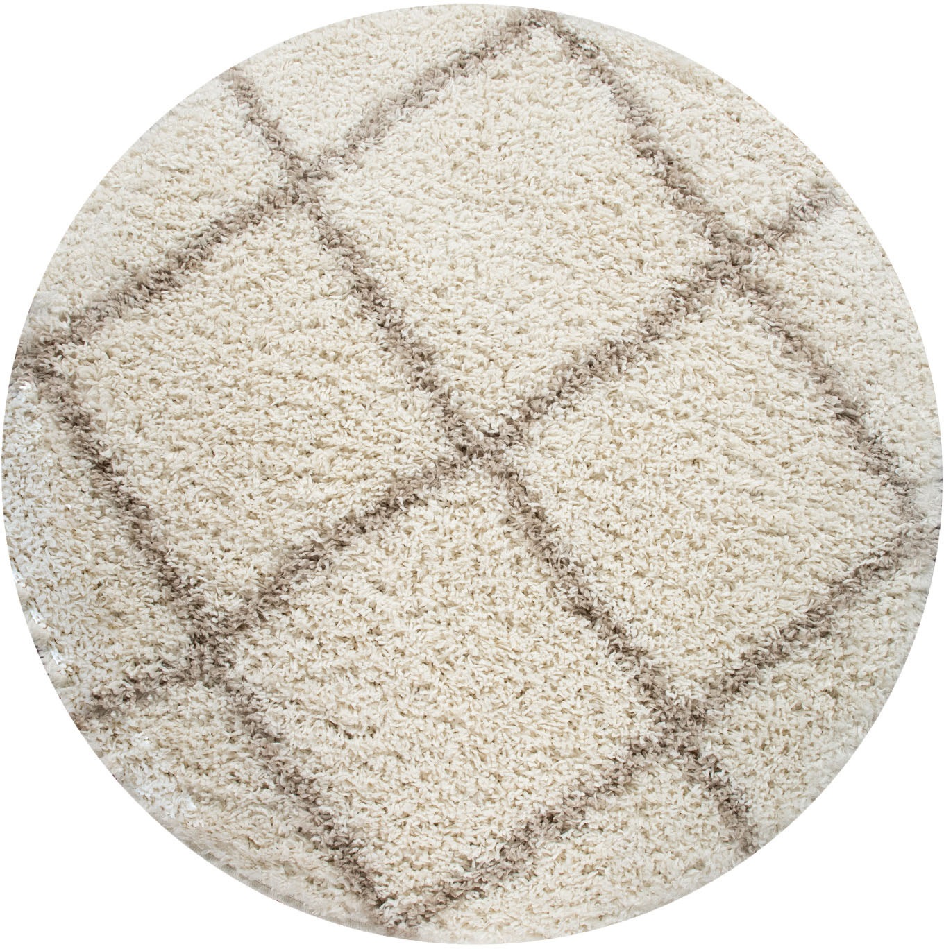 Paco Home Hochflor-Teppich »Kalmar 441«, rund, 40 mm Höhe, Scandi Design, Rauten Muster, weich & kuschelig