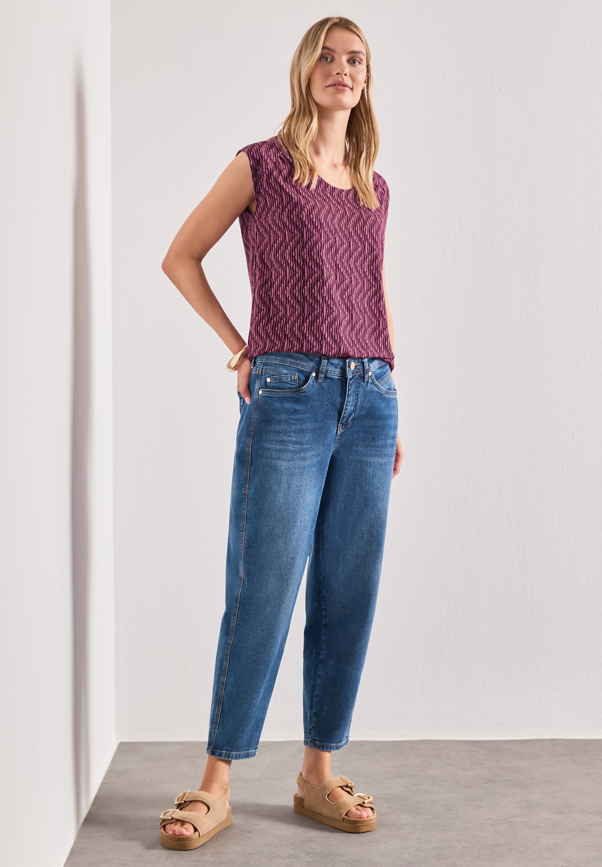 STREET ONE Shirttop Sommertop mit Allover-Print