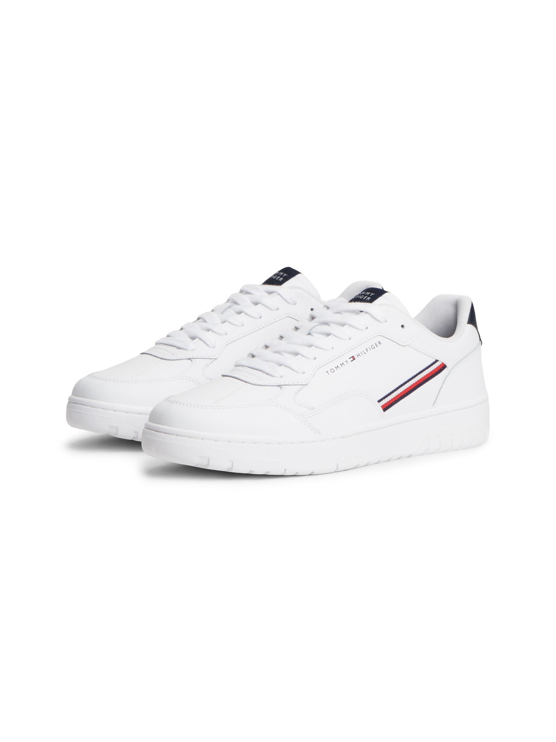 Tommy Hilfiger Sneaker "TH BASKET CORPORATE STRIPES" Schnürer, Halbschuh mit Textil-Streifen, in Tommy Farben