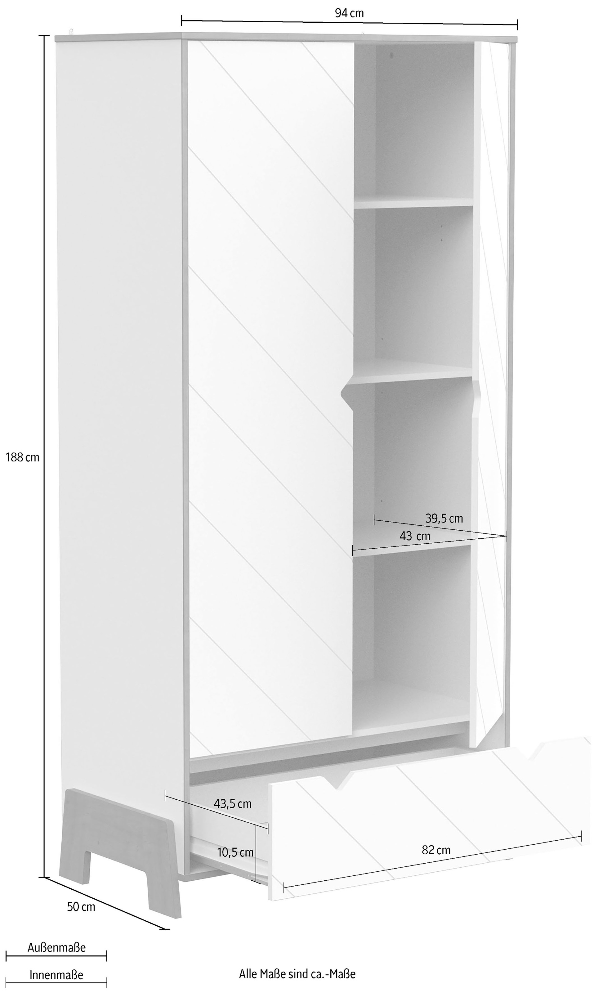 Demeyere GROUP Kleiderschrank »Albizia«, Großzügiger Stauraum