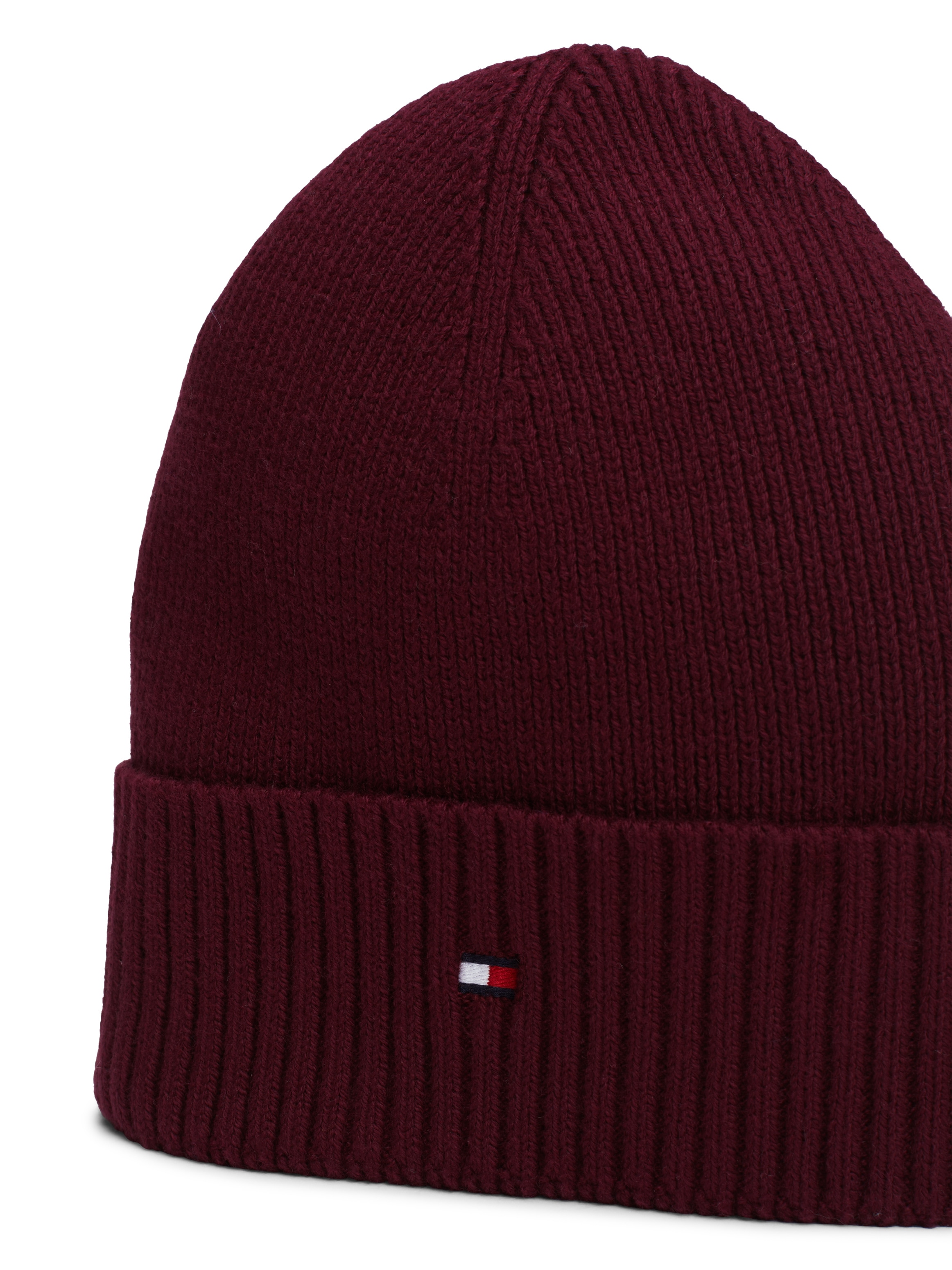 Tommy Hilfiger Strickmütze »TH FLAG PIMA COTTON BEANIE«, mit Logostickerei