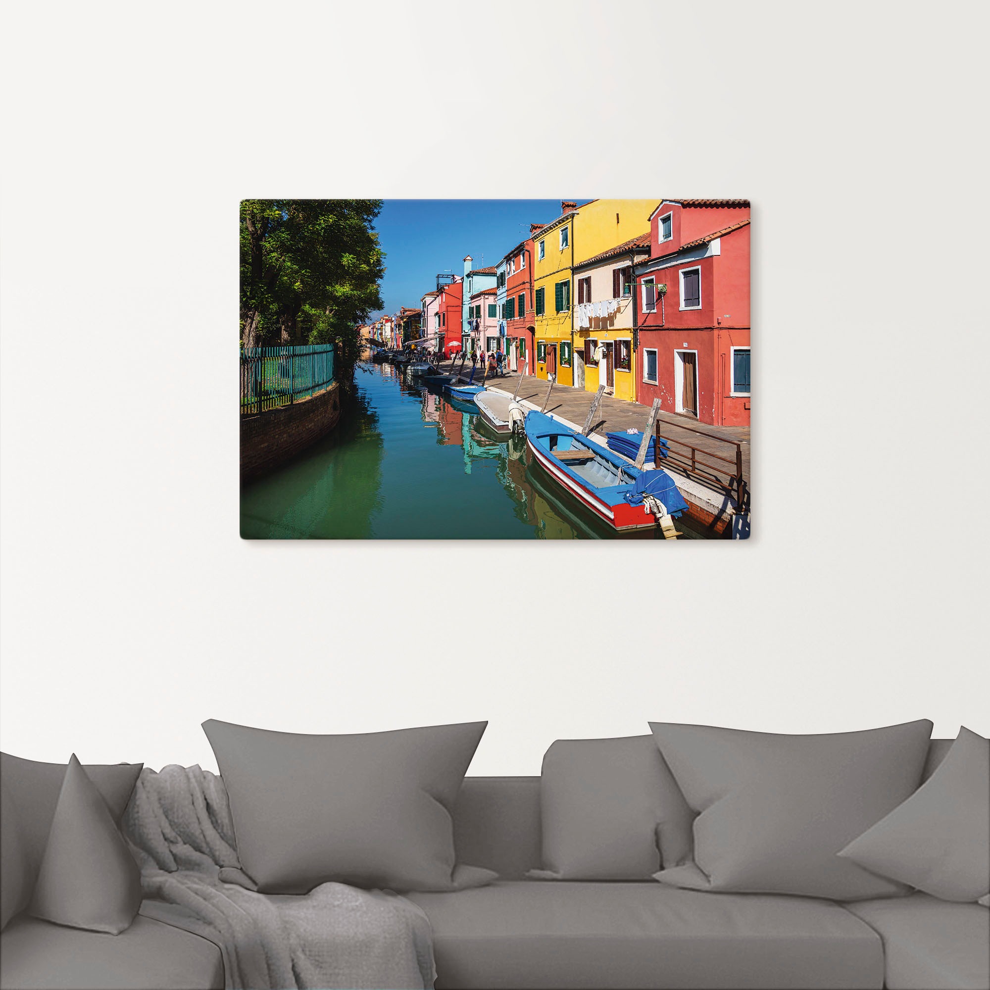 Artland Wandbild "Bunte Gebäude auf Insel Burano Venedig", Bilder von Boote günstig online kaufen