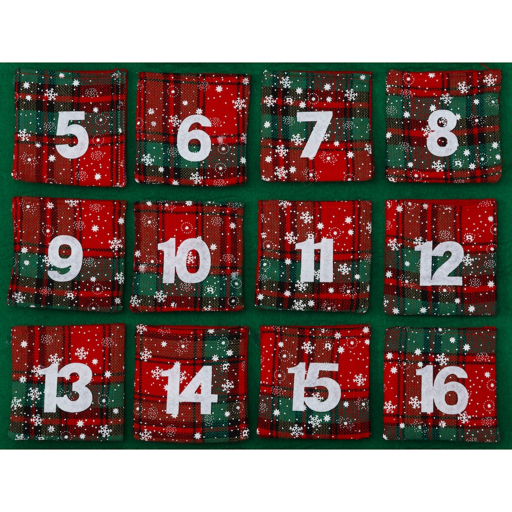 my home befüllbarer Adventskalender »Haus, Weihnachtsdeko«, ab 6 Jahren, zum Hängen aus Filz, 46 x 92 cm