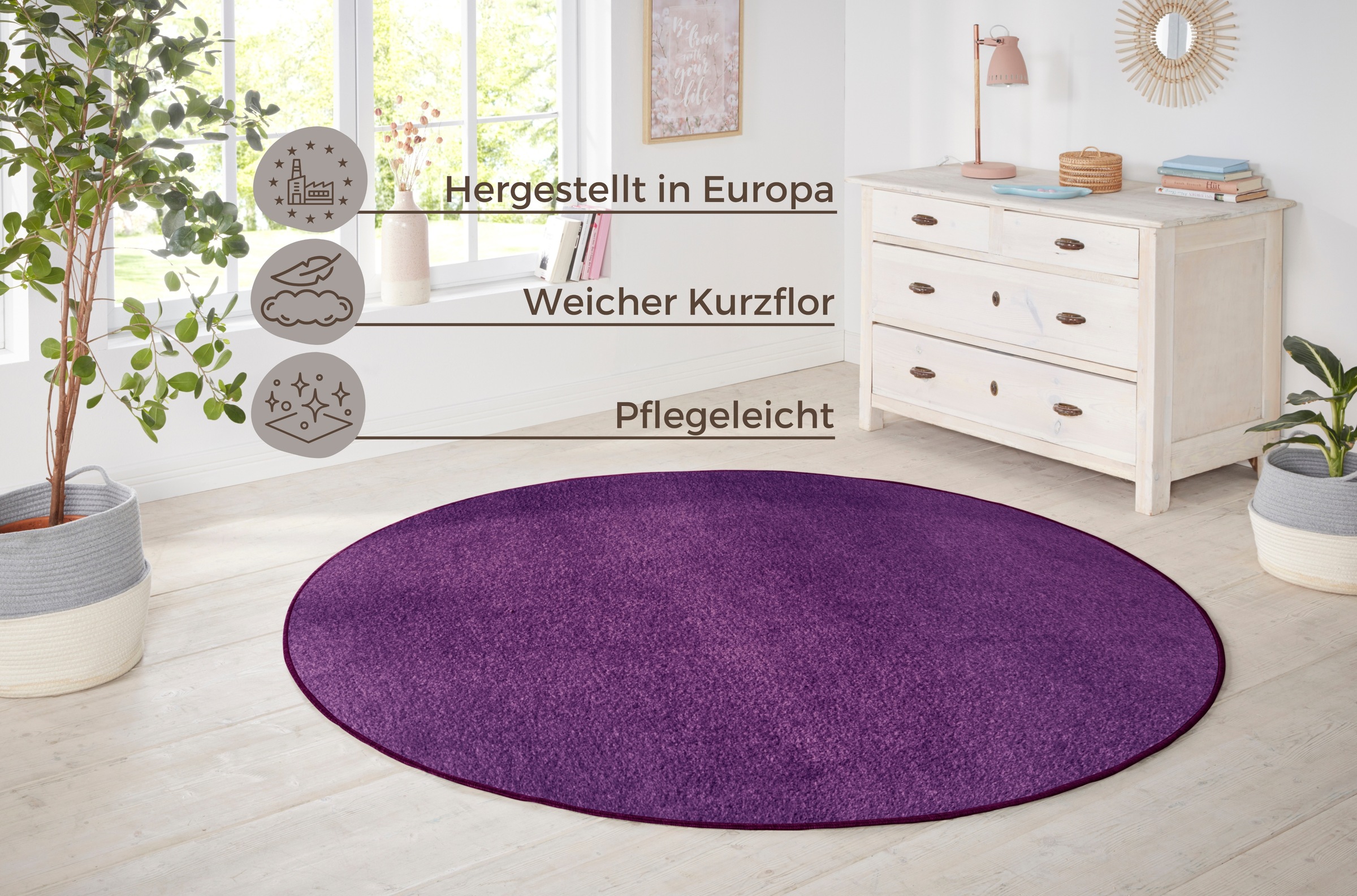 Hanse Home Teppich Shashi Lila 133cm 2