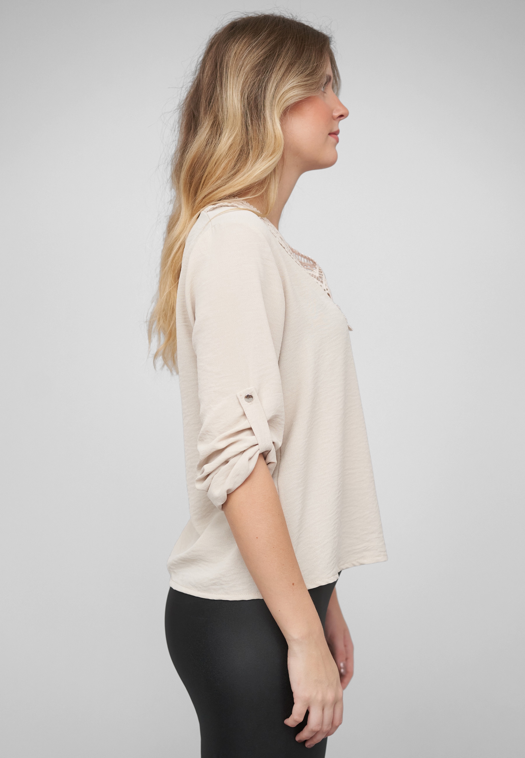 CLOUD 5IVE Klassische Bluse »CLOUD 5IVE Blouse with turn-up sleeves«
