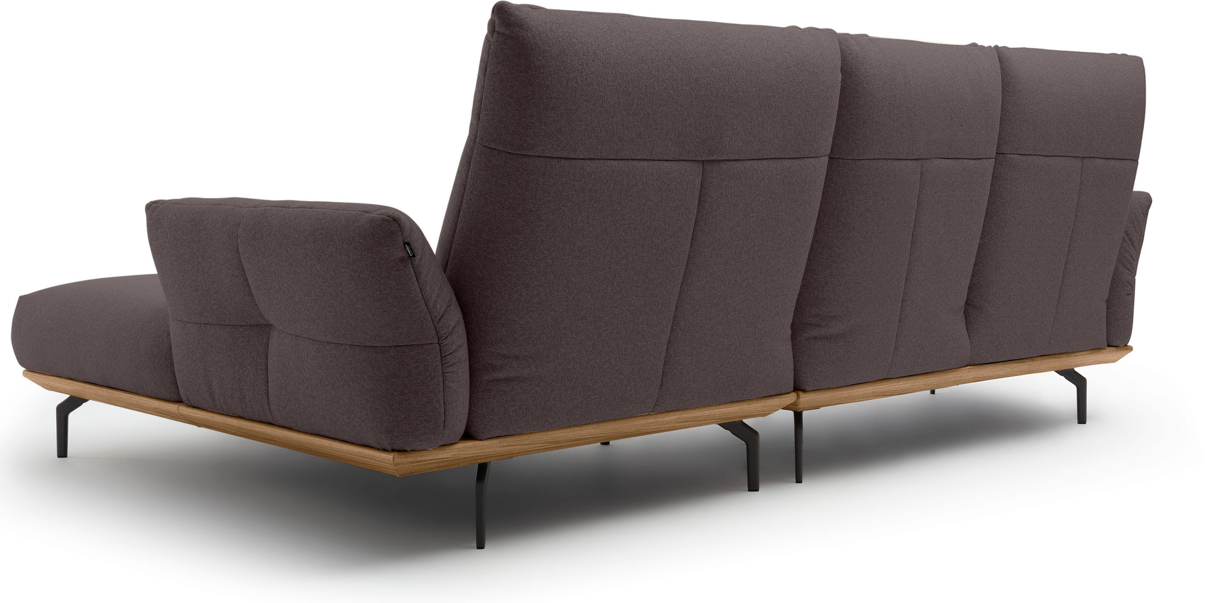 Creation BY ROLF BENZ Ecksofa »CR.460«, Sockel in Nussbaum, Winkelfüße in Umbragrau, Breite 298 cm