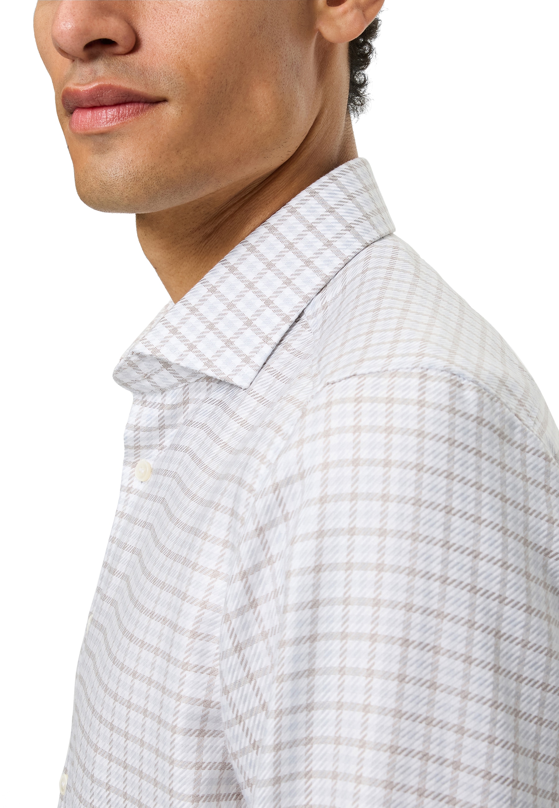 OLYMP Langarmhemd »Level Five« Businesshemd, body fit, Royal Kentkragen, Karomuster