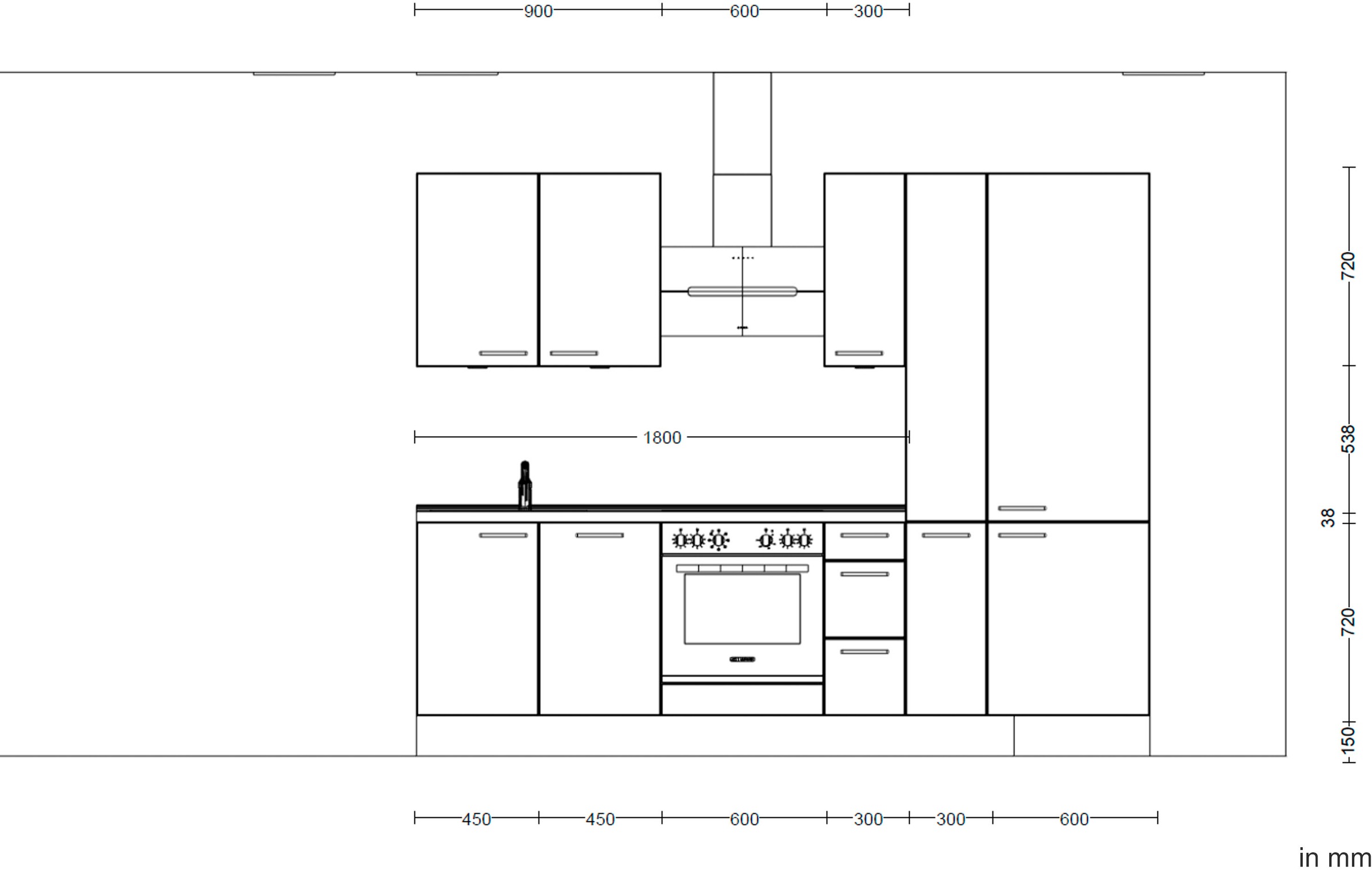 nobilia® Küchenzeile »"Flash II"«, vormontiert, Ausrichtung wählbar, Breite 270 cm, wahlw. mit E-Geräten