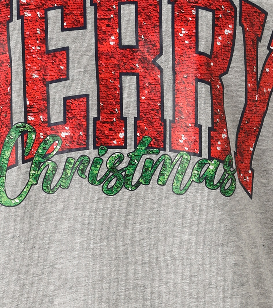 Aniston CASUAL Weihnachtssweatshirt, mit "MERRY Christmas"-Schriftzug in Pailletten-Optik - NEUE KOLLEKTION