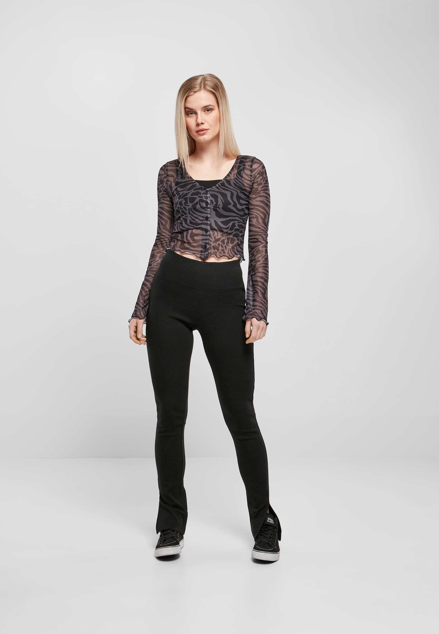 URBAN CLASSICS Strickjacke »Urban Classics Damen Ladies Cropped Mesh Cardigan«