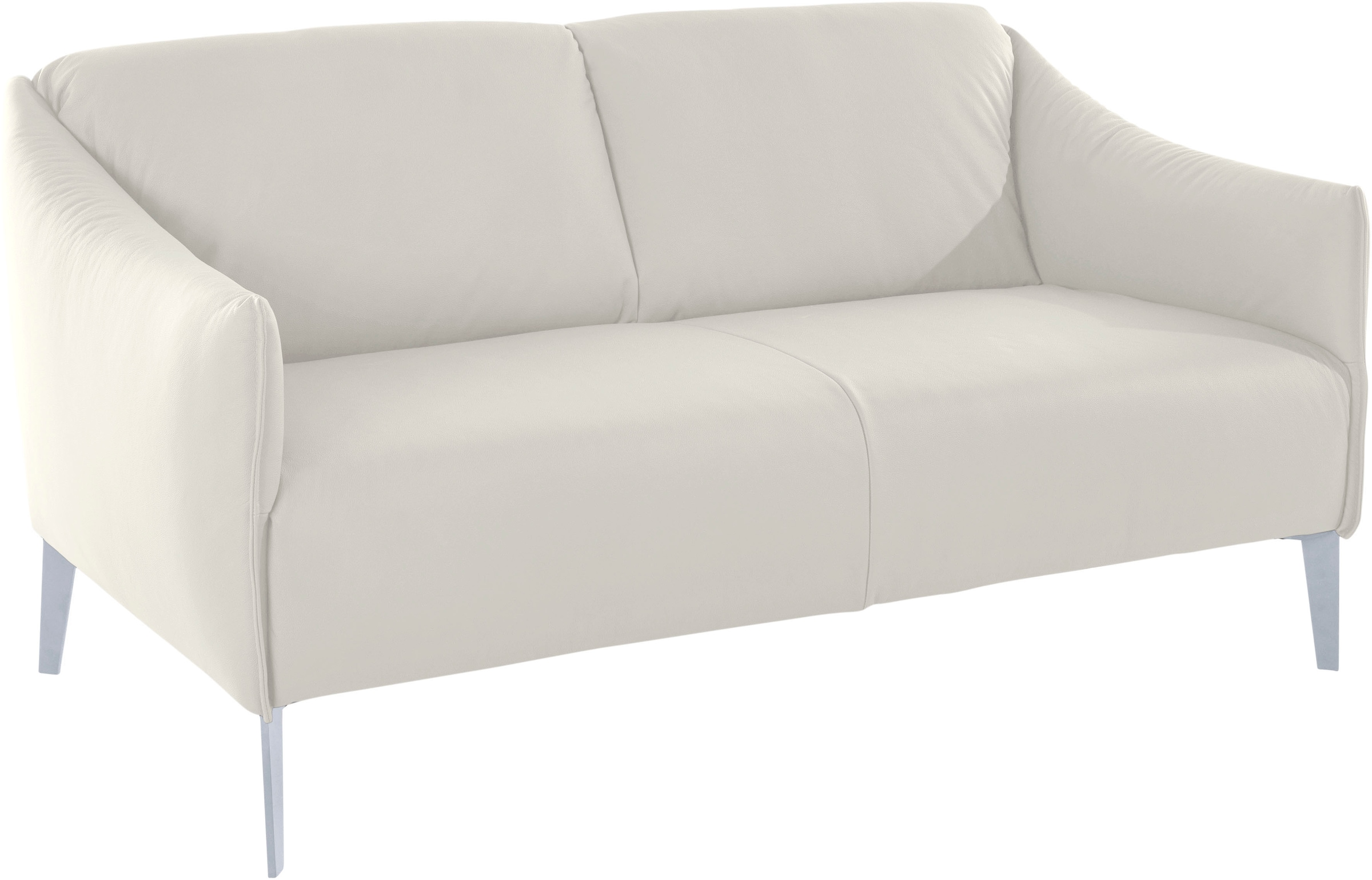 W.SCHILLIG 2-Sitzer "sally Designsofa, Loungesofa, bequem, schmale Armlehnen, Breite 154cm" mit Metall-Winkelfüßen in Silber matt, Breite 154 cm