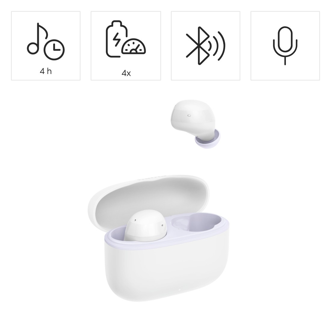 Hama wireless In-Ear-Kopfhörer »True Wireless Kopfhörer In Ear, Ladecase, bis 20h Akku, Bass Boost« A2DP Bluetooth | AVRCP Bluetooth | HFP | SPP Sprachsteuerung | True Wireless | kompatibel mit Siri